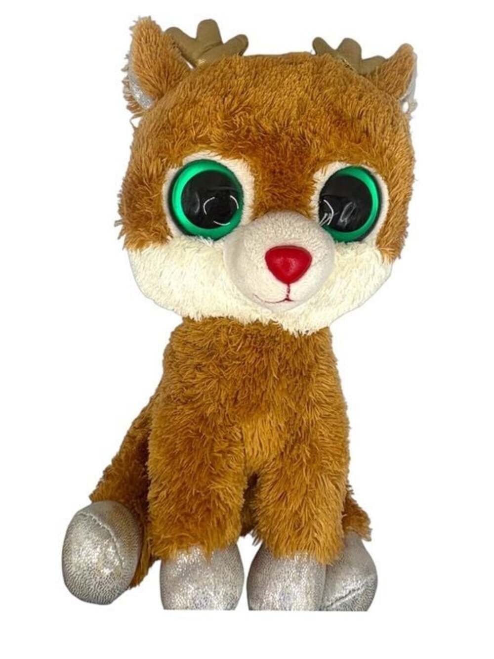 Ty Beanie Boos Alpine Reindeer Plush 6” Christmas Green Eyes EUC - Picture 5 of 7